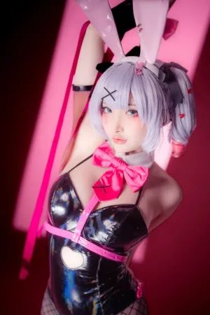[Cosplay]角色扮演 初音未来 渔网袜 胶衣 兔女郎 小丁