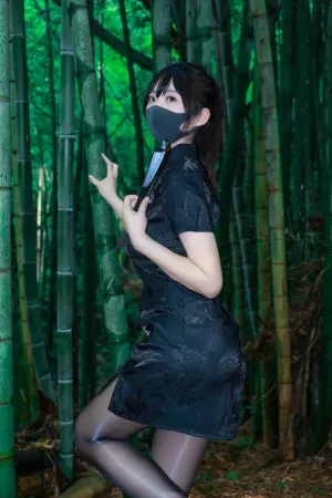 [Original]原创写真 竹林 黑旗袍 森林 李佳