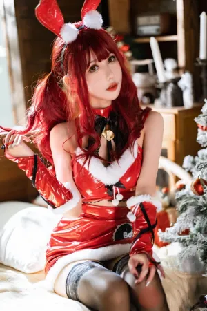 [Cosplay]角色扮演 红色 圣诞兔 仙女月