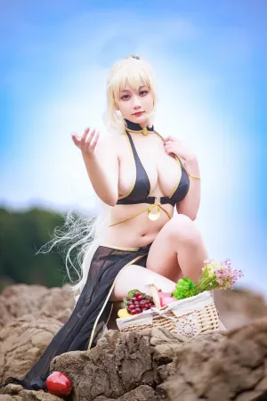 [Cosplay]角色扮演 FGO 黑贞 泳装 阿雪雪