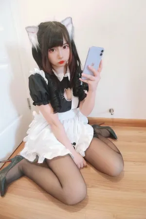 [Cosplay]角色扮演 黑丝开胸 猫耳女仆 古川kagura
