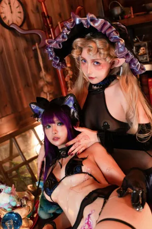 [Cosplay]角色扮演 双人 魔女猫咪 小和甜酒,橙风千雅