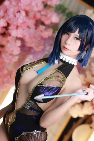 [EACosplay]欧美萌娘 原神 夜兰 Yelan Kitsune Mura