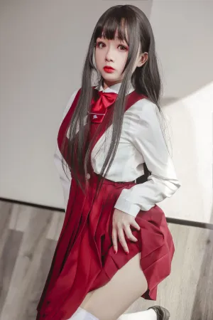 [Cosplay]角色扮演 白丝 JK少女红裙 日奈娇