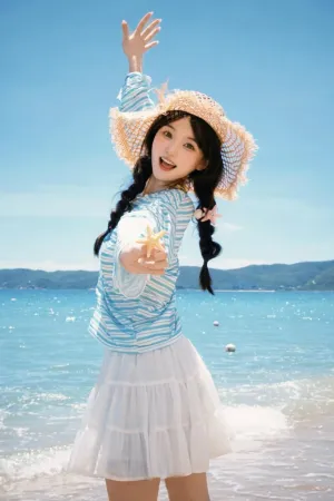 [Original]原创写真 海边 草帽 三亚 是踢踢呀