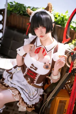 [Cosplay]角色扮演 鸣潮 千咲 联动咖啡女仆 星之迟迟