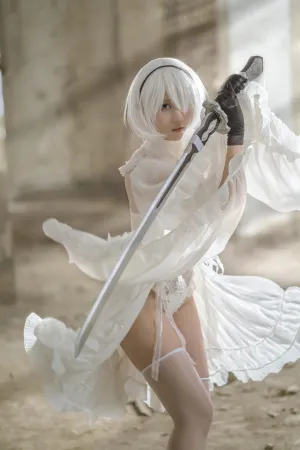 [Cosplay] 尼尔 机械纪元 2B 白色婚纱 - 镜酱