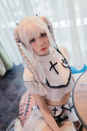[Cosplay] 圣女 吊带白丝 - 五更百鬼