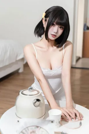 [Original]原创写真 白色吊带 雨天邂逅 - 柒柒要乖哦
