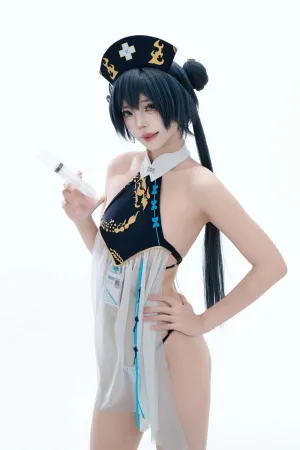 [Cosplay] 蔚蓝档案 妃咲 护士 同人 - 君颜圆又圆