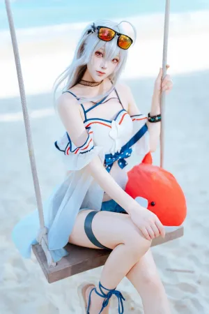 [Cosplay] 明日方舟 斯卡蒂 驭浪 & 林雨霞 & 卡拉彼丘 星绘 夏日特辑 - Tsuki 月隐