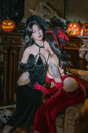 [Cosplay] 万圣节 女巫 捆绑式内衣 双人 - 双魇 - 云溪溪,奈汐酱nice